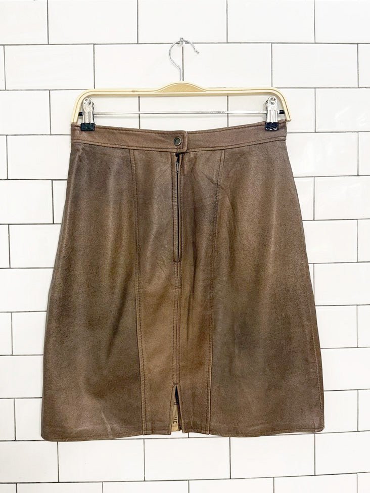 vintage 90s new line soft leather mini skirt - good market thrift store