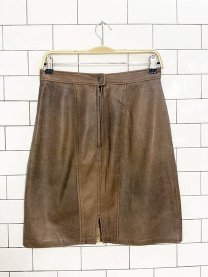vintage 90s new line soft leather mini skirt - good market thrift store