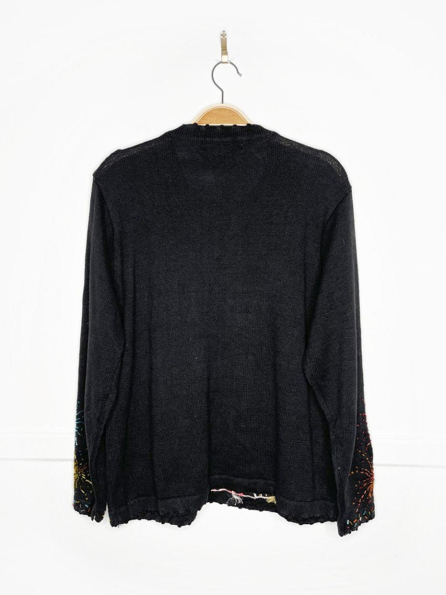 vintage 90s new years time square NYC hand - beaded sweater | arriviste - good market thrift store