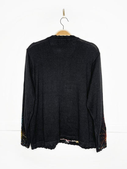 vintage 90s new years time square NYC hand - beaded sweater | arriviste - good market thrift store