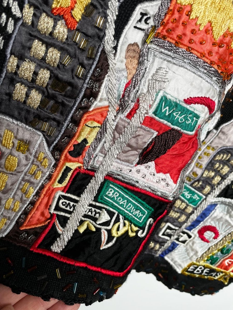 vintage 90s new years time square NYC hand - beaded sweater | arriviste - good market thrift store