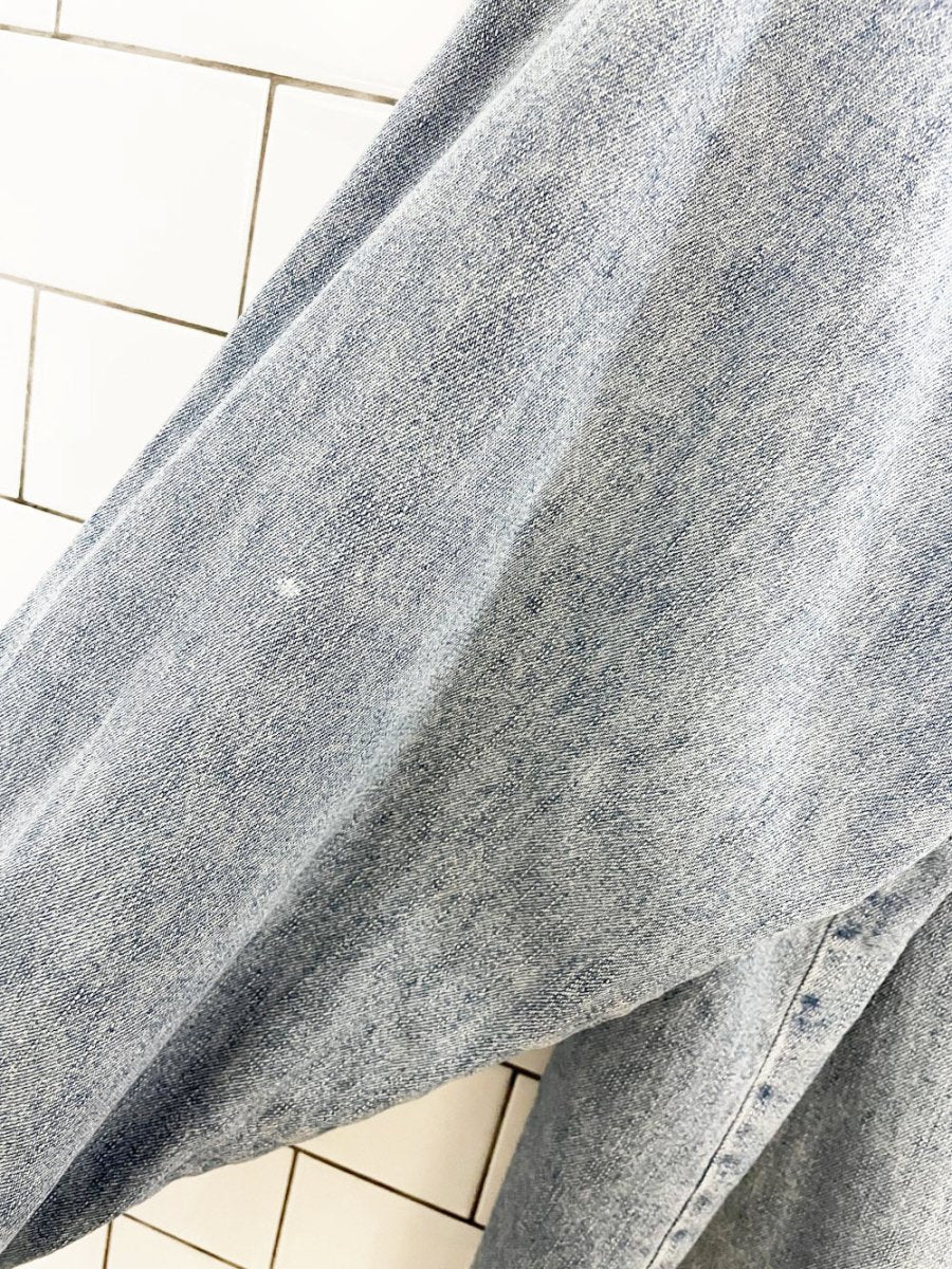 vintage 90s new york jeans soft light denim full zip chore jacket - good market thrift store