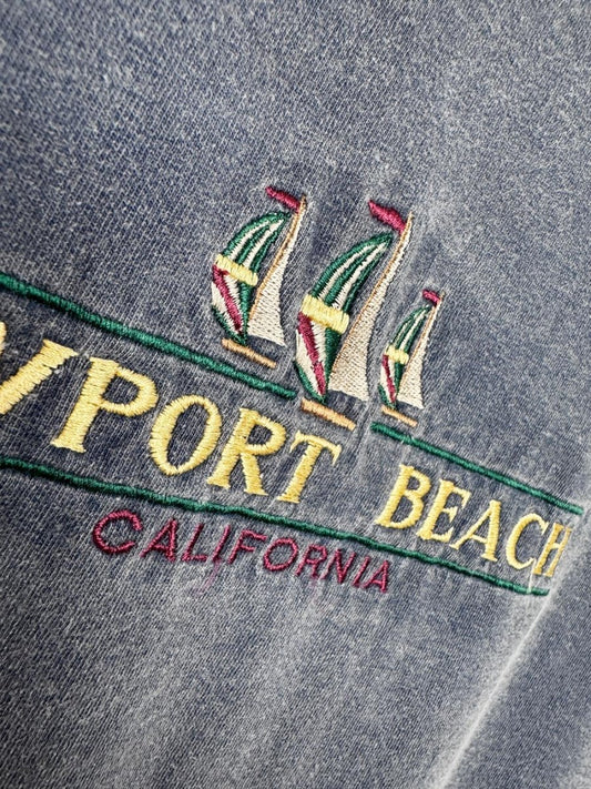 vintage 90s newport beach embroidered salt-washed tee | made in USA - good market thrift store