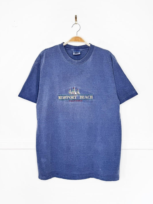 vintage 90s newport beach embroidered salt-washed tee | made in USA - good market thrift store