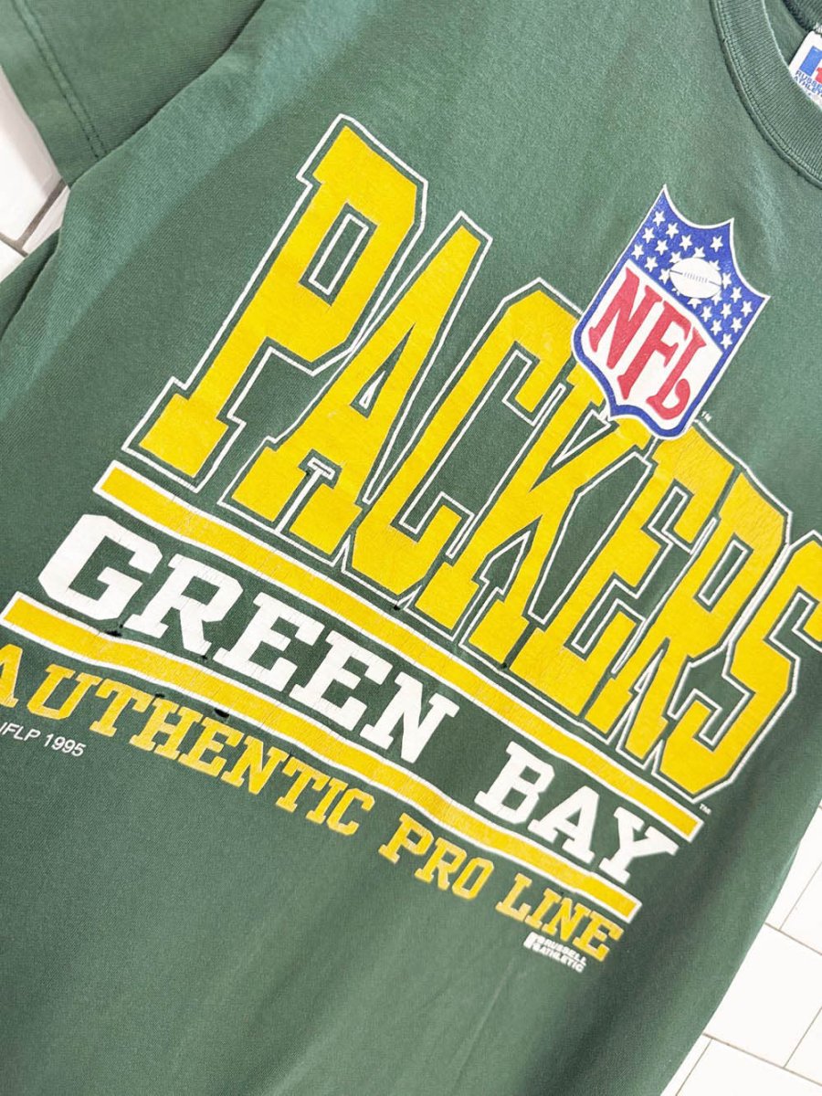 vintage 90s NFL green bay packers authentic pro line tee | made in USA | russell athletic - good market thrift store