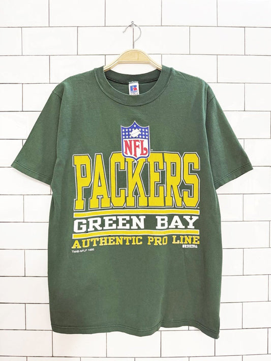vintage 90s NFL green bay packers authentic pro line tee | made in USA | russell athletic - good market thrift store