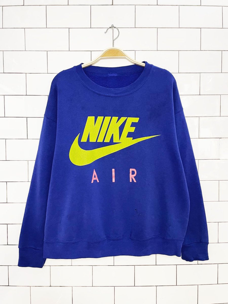 vintage 90s nike air swoosh neon graphic sweatshirt | made in USA - good market thrift store