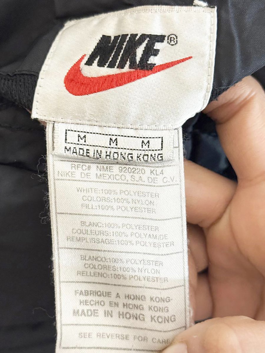 vintage 90s nike check reversible quilted bomber jacket - good market thrift store