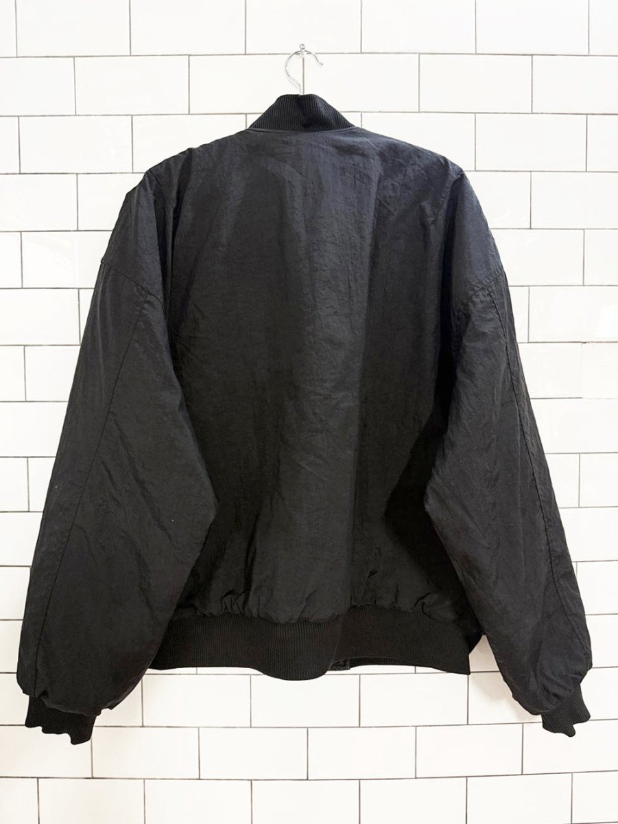 vintage 90s nike check reversible quilted bomber jacket - good market thrift store