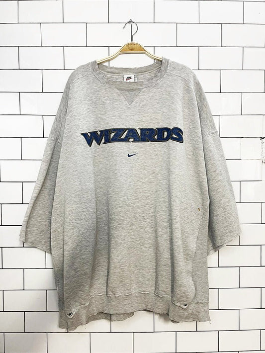 vintage 90s nike nike wizards oversized distressed sweatshirt tee | reworked - good market thrift store