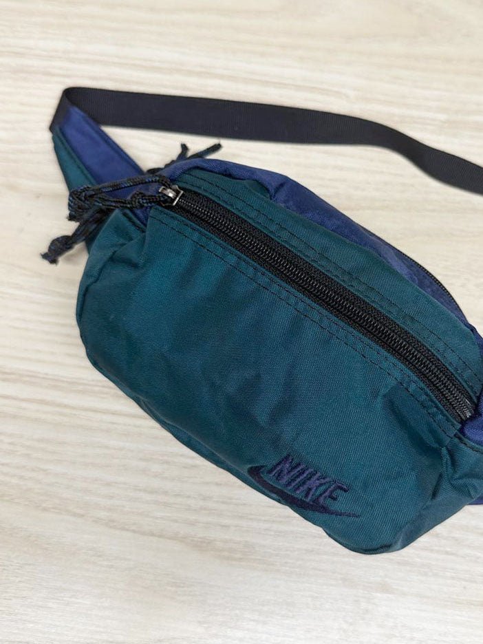 vintage 90s nike two - tone canvas fanny pack - good market thrift store