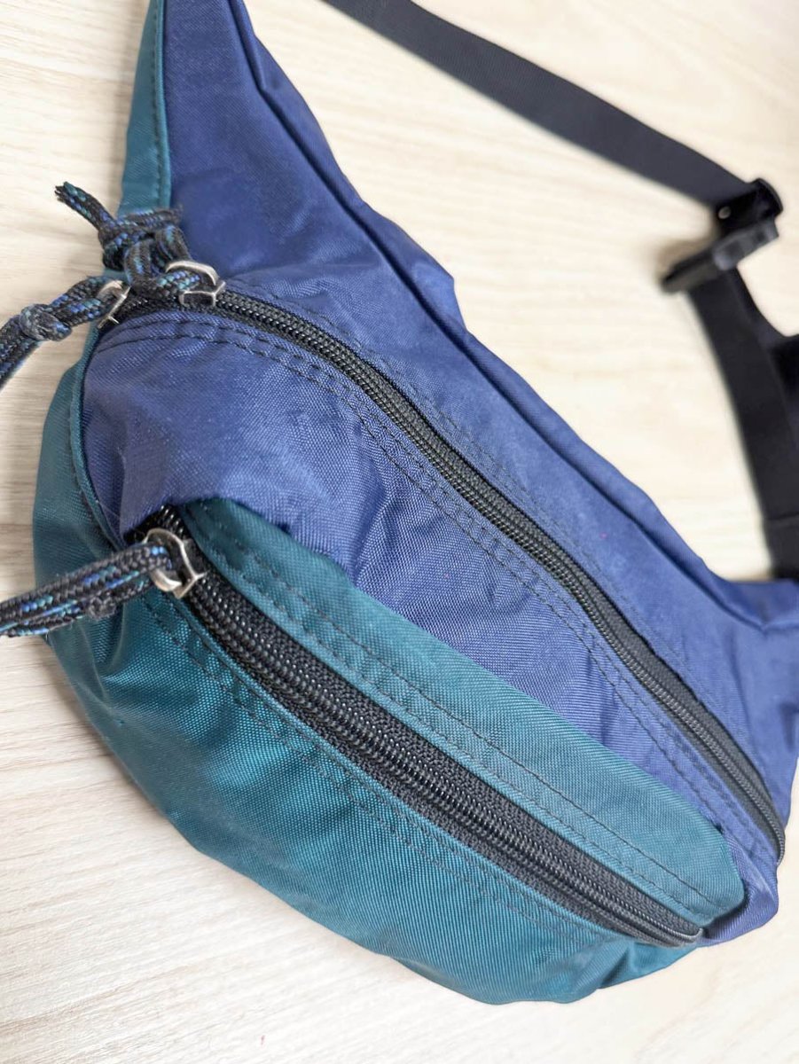 vintage 90s nike two - tone canvas fanny pack - good market thrift store