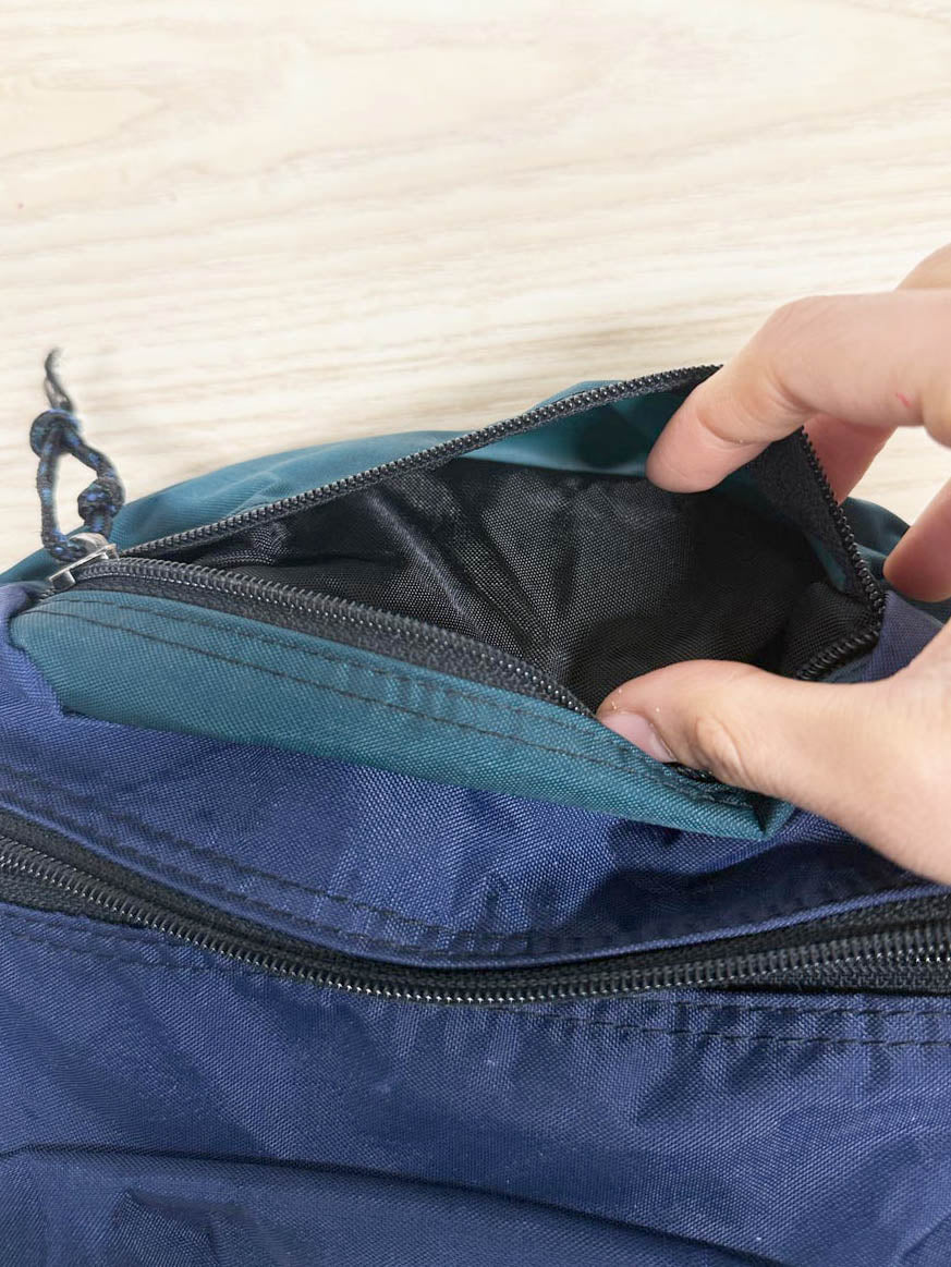 vintage 90s nike two - tone canvas fanny pack - good market thrift store