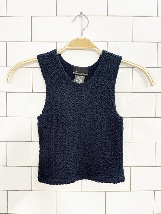 vintage 90s no boundaries stretch knit cropped tank - good market thrift store