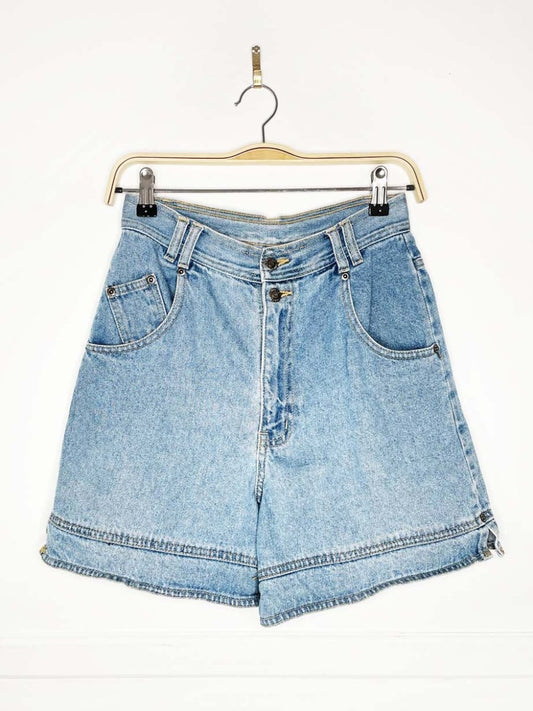 vintage 90s no boundaries two button denim shorts - good market thrift store