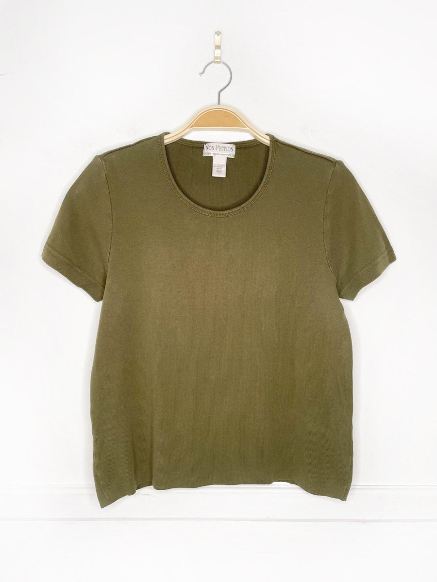 vintage 90s non - fiction baby rib cropped tee | tiger brand - good market thrift store
