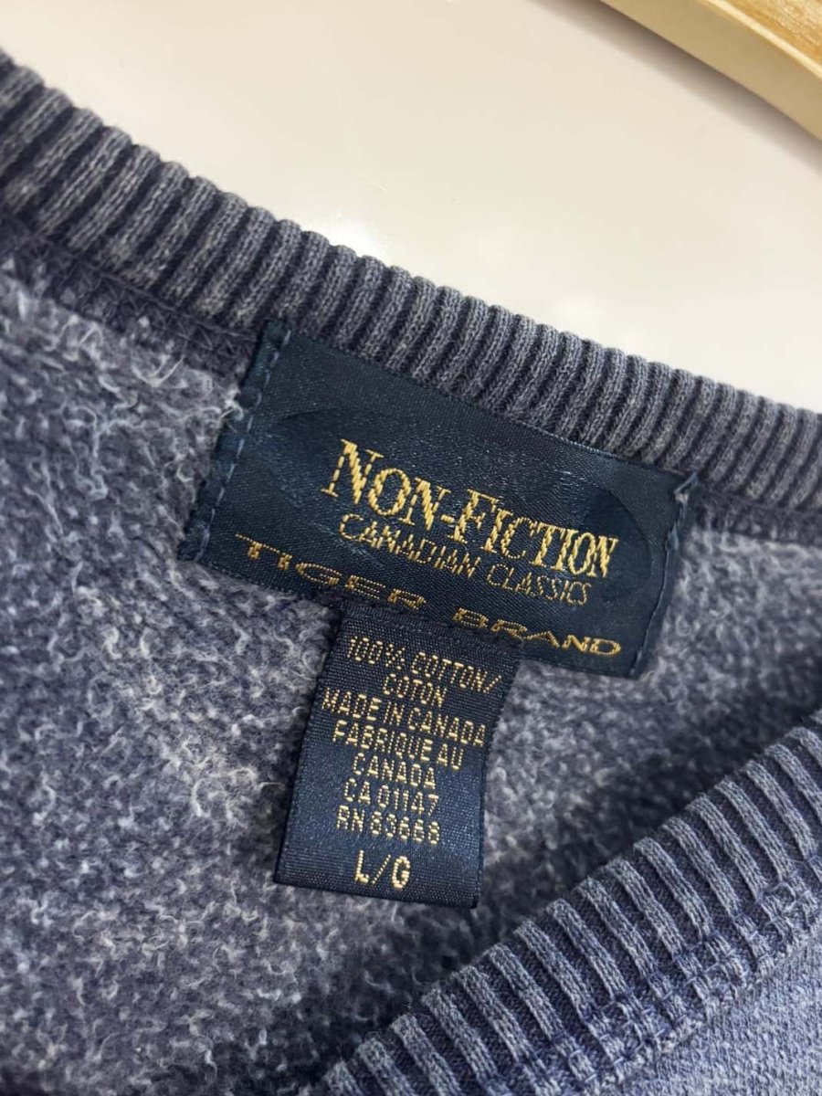 vintage 90s non - fiction campus crew faded crewneck sweatshirt | tiger brand - good market thrift store