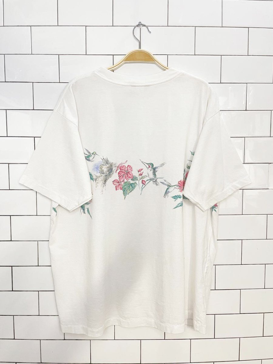 vintage 90s northern reflections single stitch hummingbird front and back tee - good market thrift store