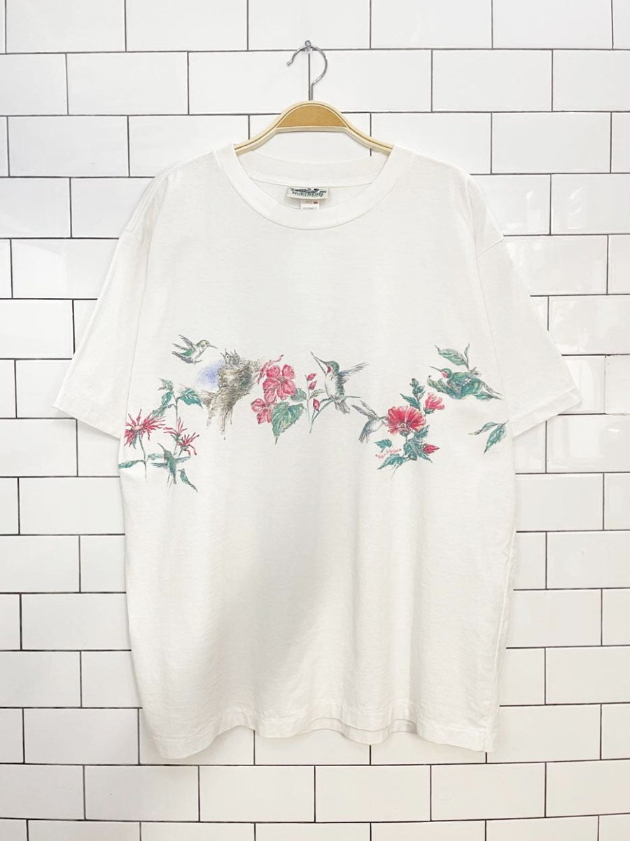 vintage 90s northern reflections single stitch hummingbird front and back tee - good market thrift store