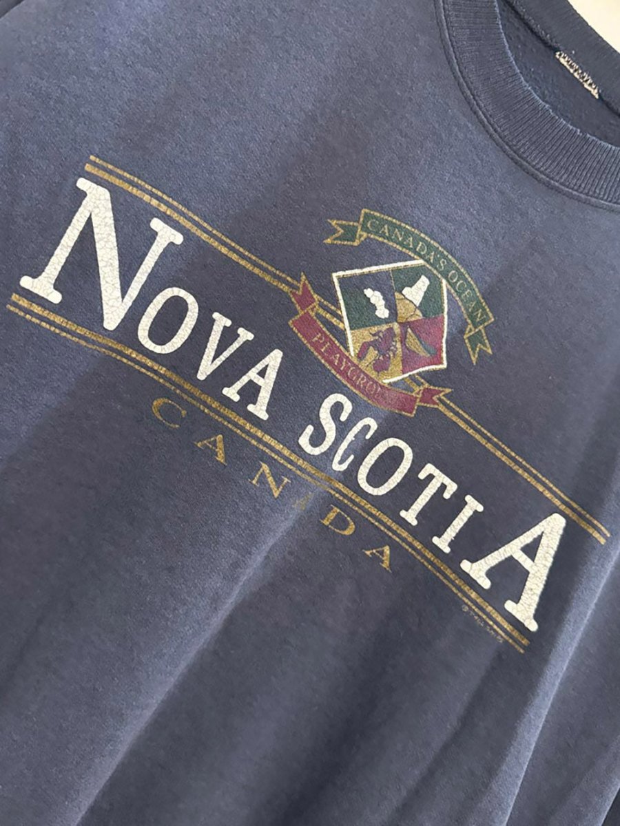 vintage 90s nova scotia graphic sweatshirt | canada's ocean playground - good market thrift store