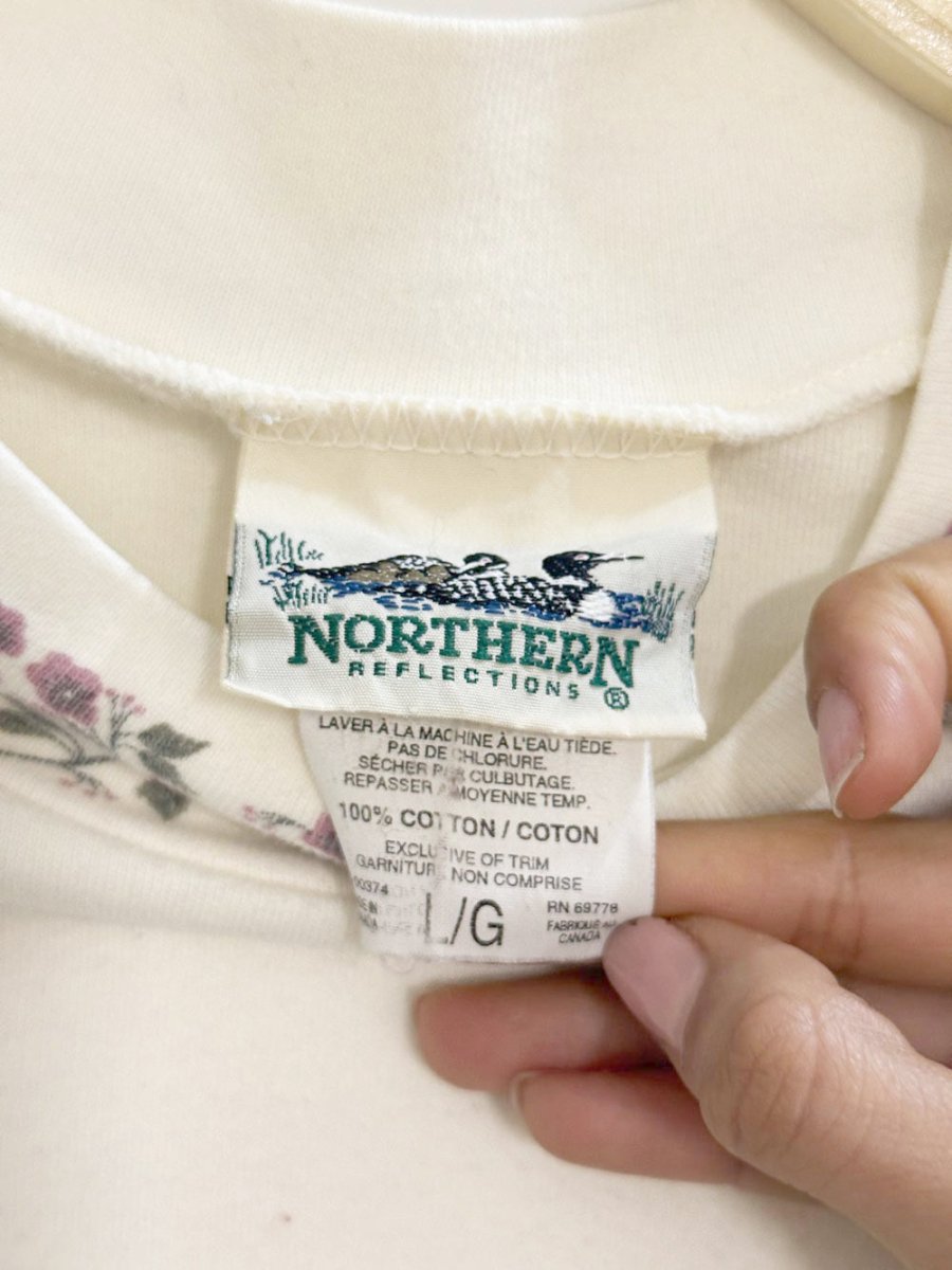 vintage 90s NR mock neck floral embroidered top | made in Canada - good market thrift store