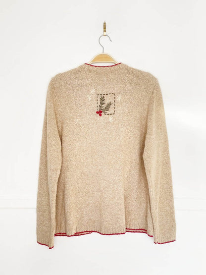 vintage 90s NR tartan skates + holly full zip knit cardigan | northern reflections - good market thrift store