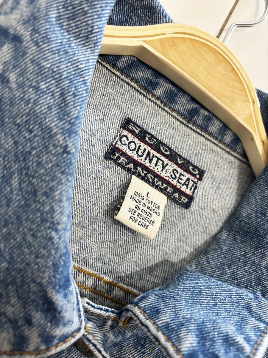 vintage 90s nuovo jeanswear denim vest | county seat - good market thrift store