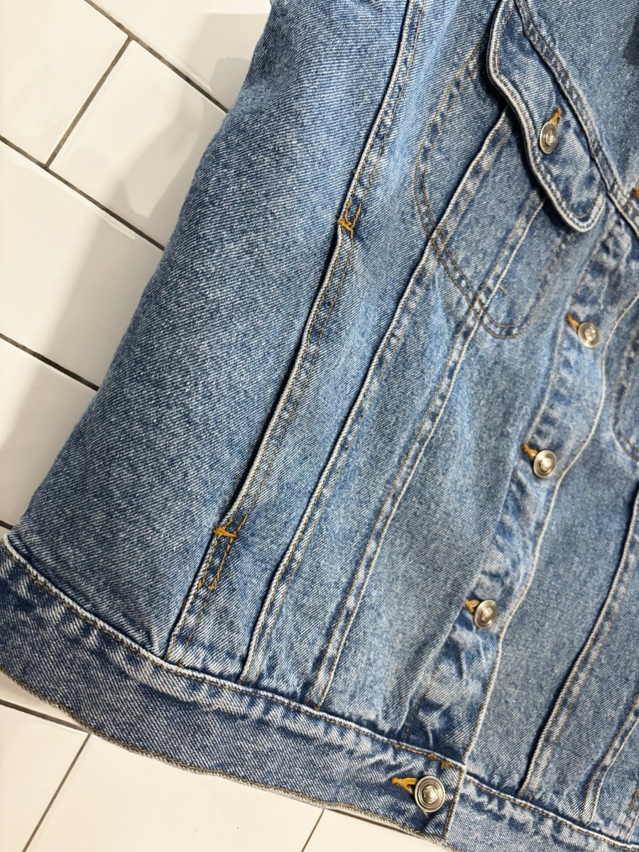 vintage 90s nuovo jeanswear denim vest | county seat - good market thrift store