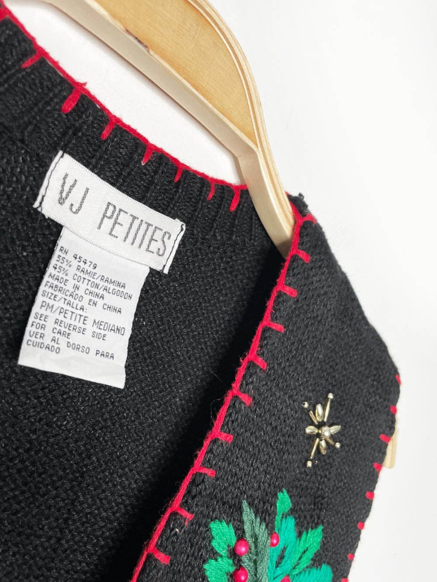 vintage 90s nutcracker blanket stitch knit vest | VJ petites - good market thrift store