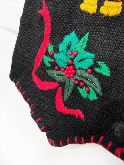 vintage 90s nutcracker blanket stitch knit vest | VJ petites - good market thrift store