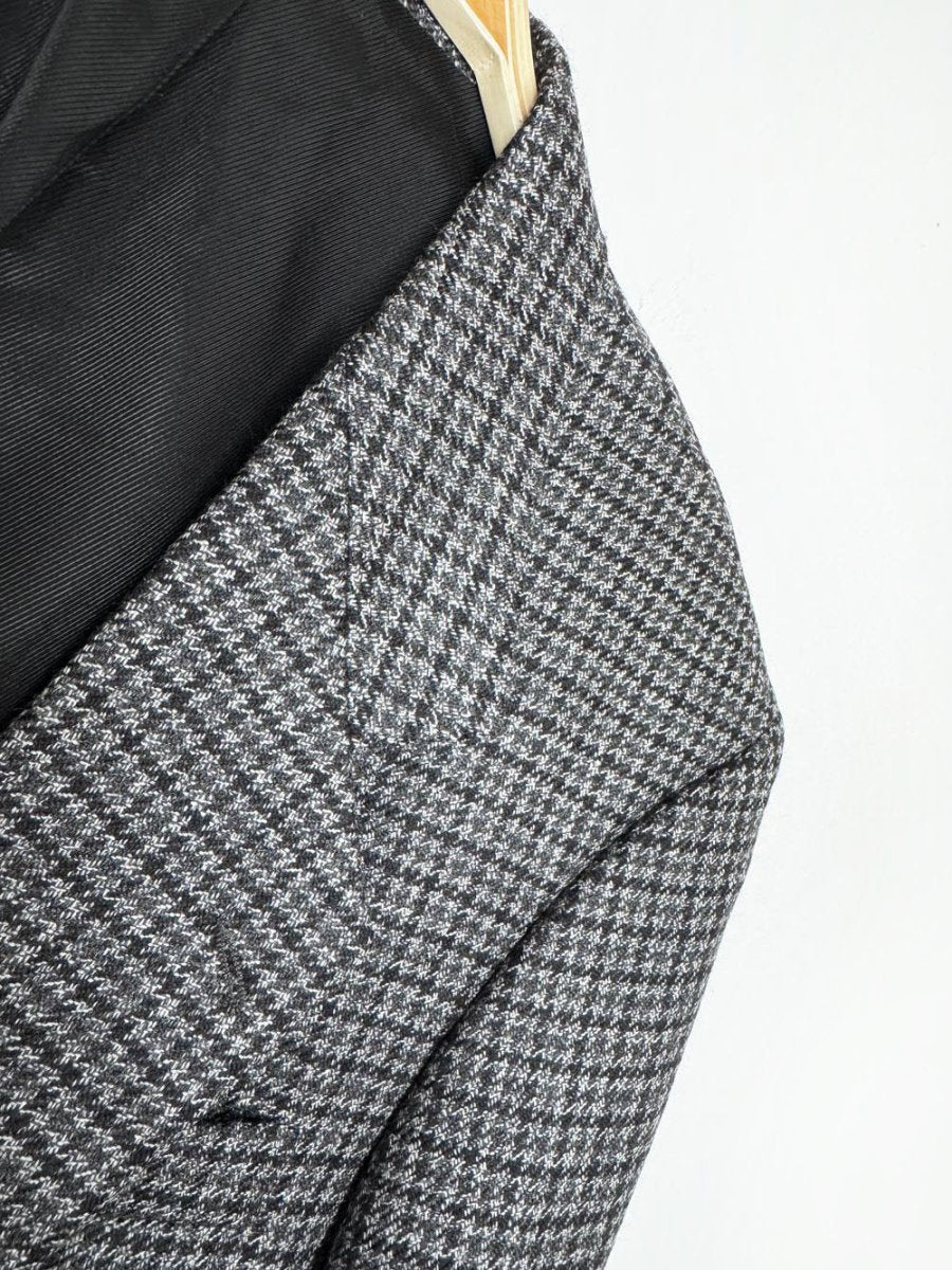 vintage 90s oscar de la renta 100% wool houndstooth blazer - good market thrift store
