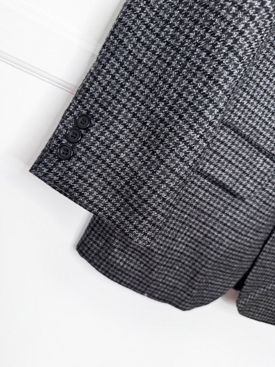 vintage 90s oscar de la renta 100% wool houndstooth blazer - good market thrift store
