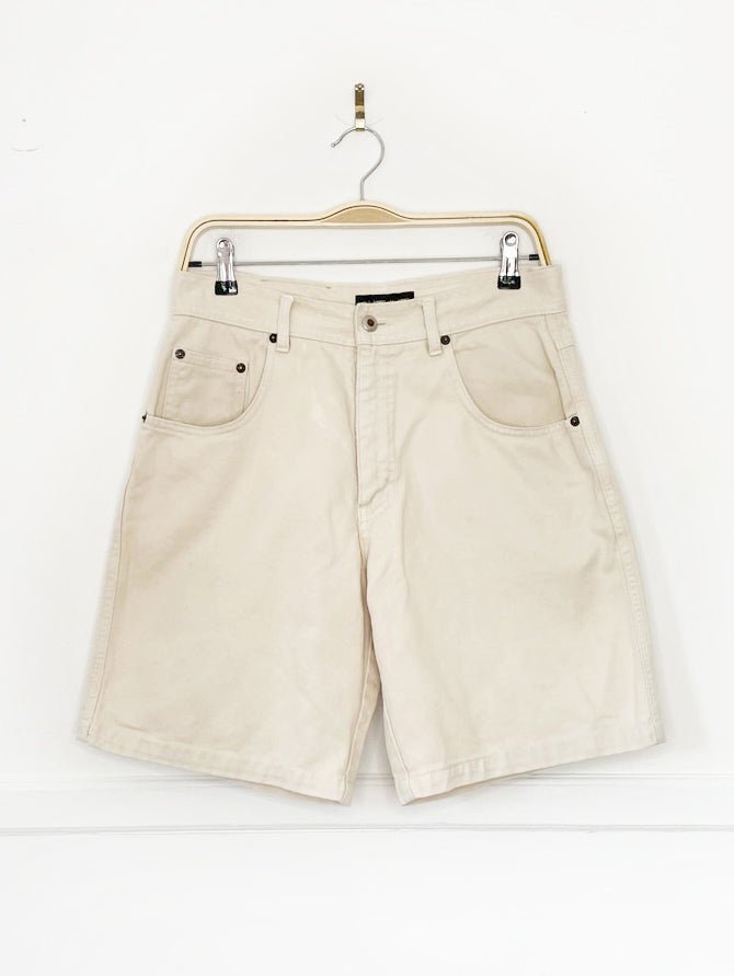 vintage 90s outline high waist denim shorts - good market thrift store