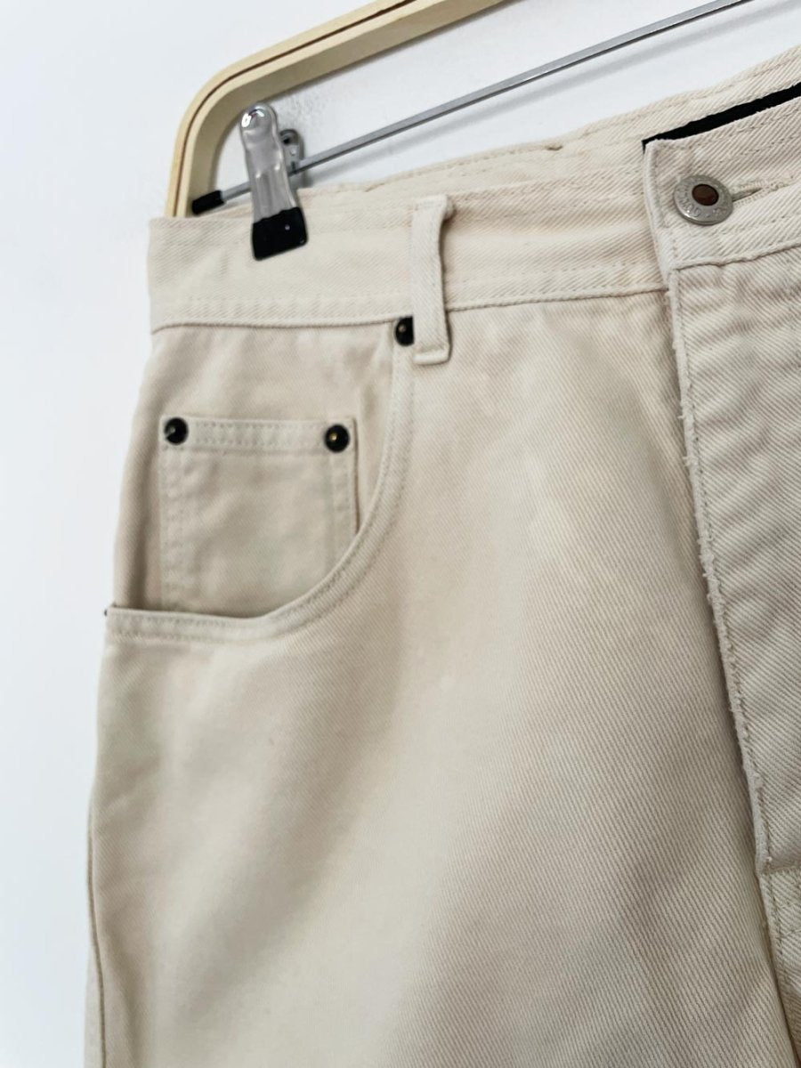 vintage 90s outline high waist denim shorts - good market thrift store