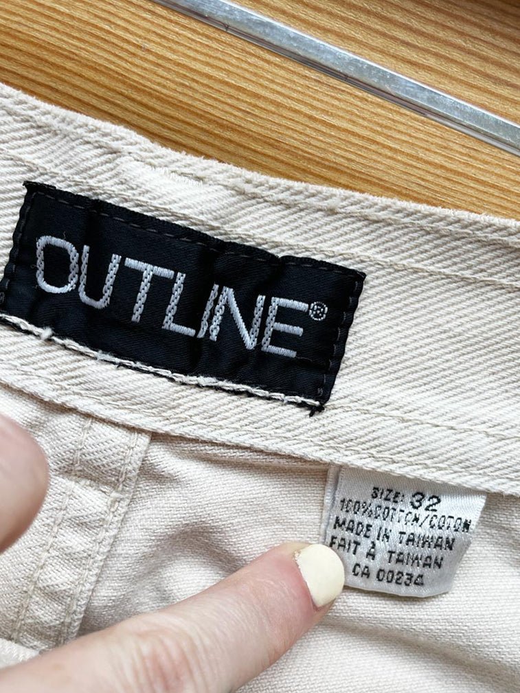 vintage 90s outline high waist denim shorts - good market thrift store