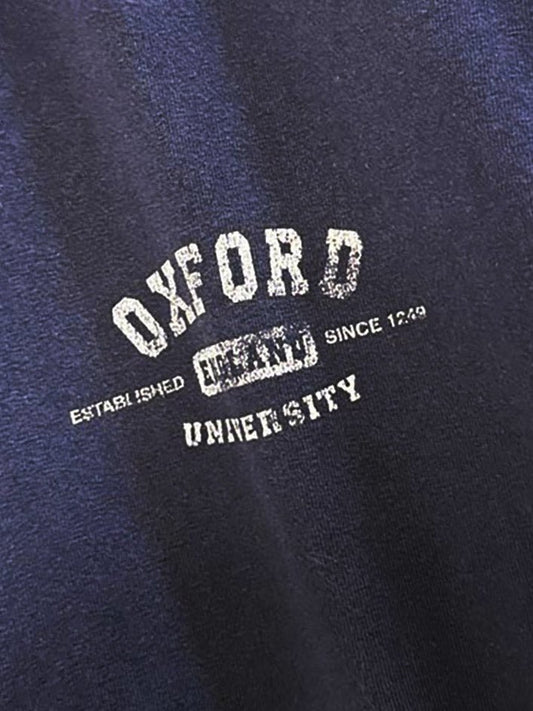 vintage 90s oxford collegiate logo boxy tee | british made - good market thrift store