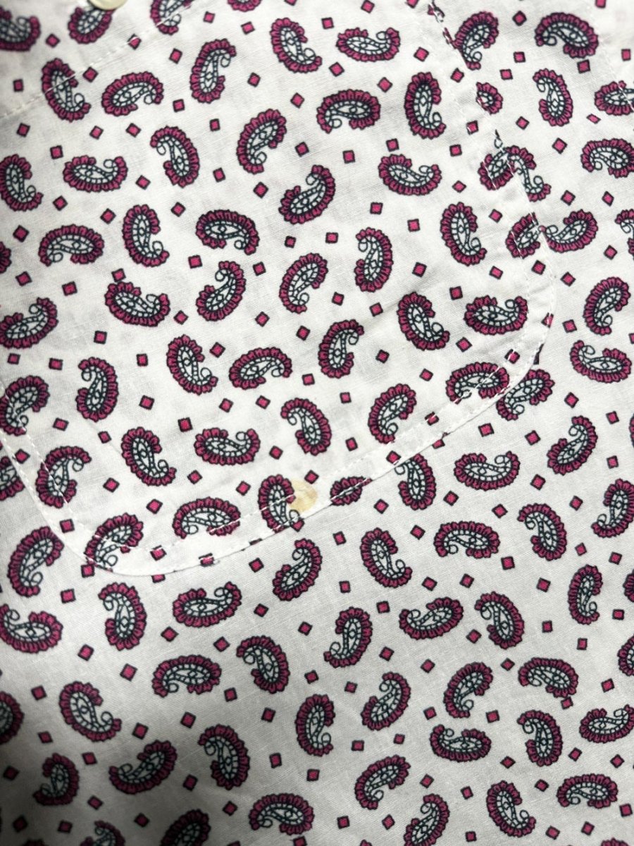 vintage 90s paisley full button chest pocket shirt - good market thrift store
