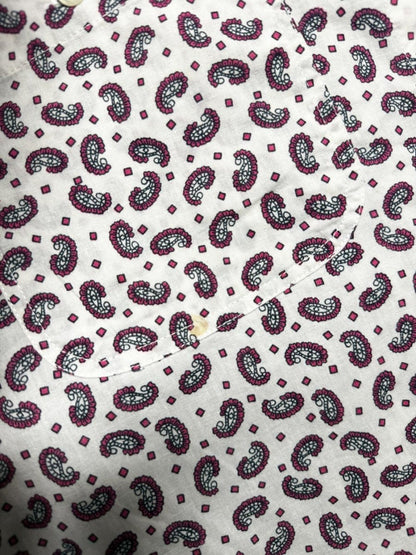 vintage 90s paisley full button chest pocket shirt - good market thrift store