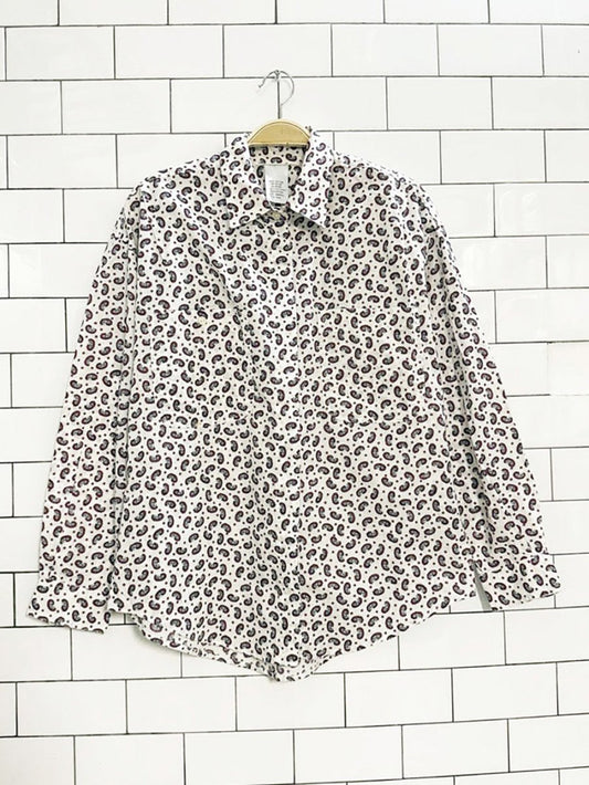 vintage 90s paisley full button chest pocket shirt - good market thrift store