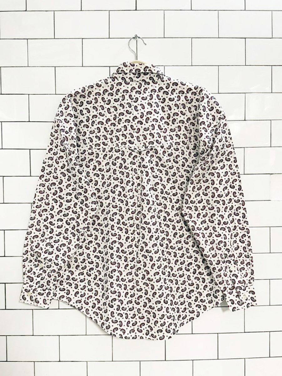 vintage 90s paisley full button chest pocket shirt - good market thrift store