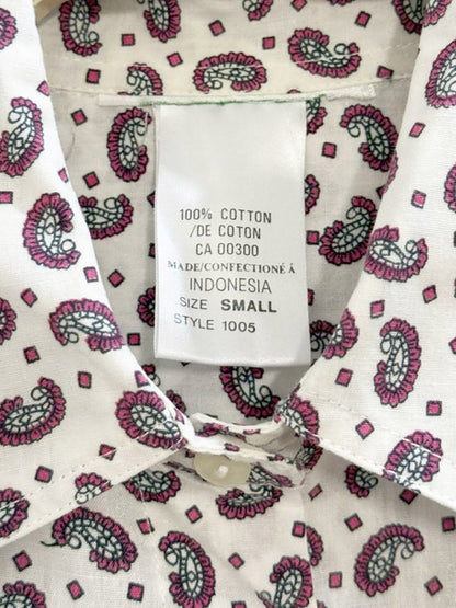 vintage 90s paisley full button chest pocket shirt - good market thrift store