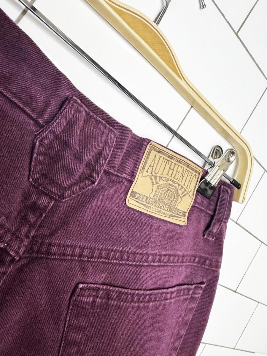vintage 90s paris sport club double button denim shorts - good market thrift store