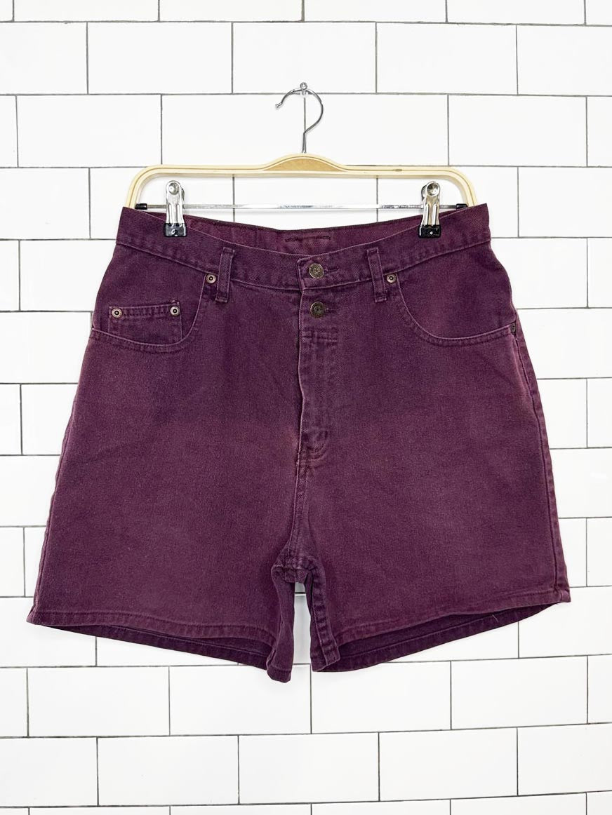 vintage 90s paris sport club double button denim shorts - good market thrift store