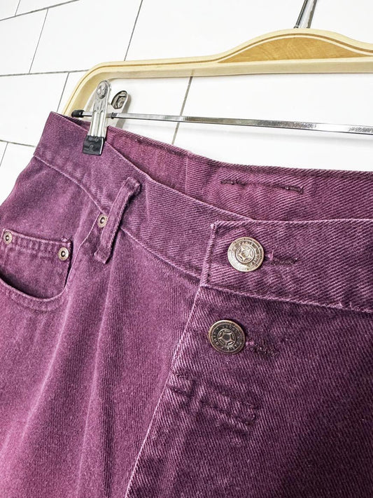 vintage 90s paris sport club double button denim shorts - good market thrift store