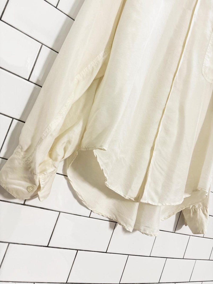 vintage 90s pasha 100% silk button down shirt - good market thrift store