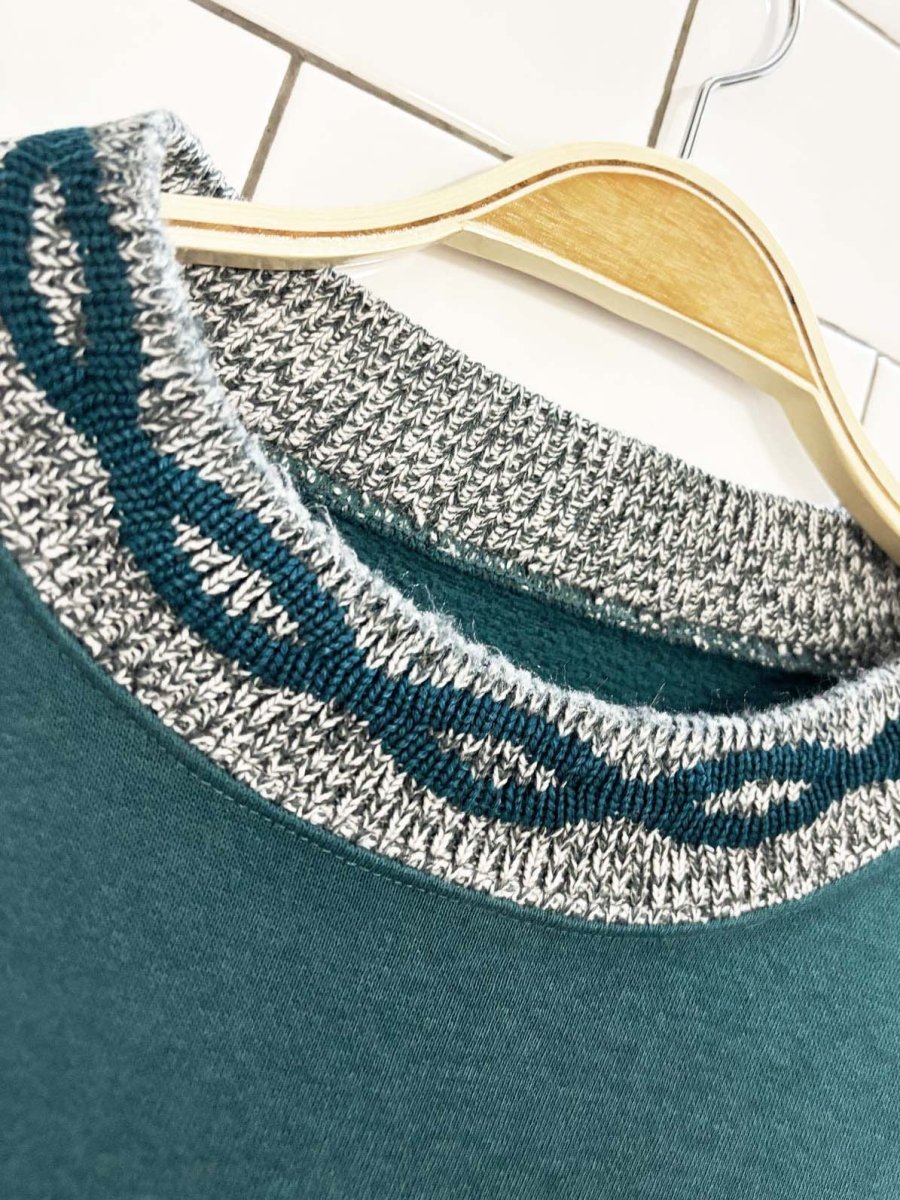 vintage 90s pattern knit trim sweatshirt - good market thrift store