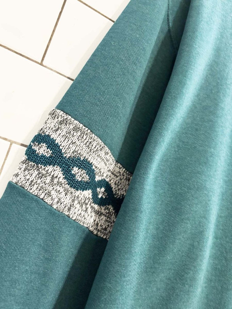 vintage 90s pattern knit trim sweatshirt - good market thrift store