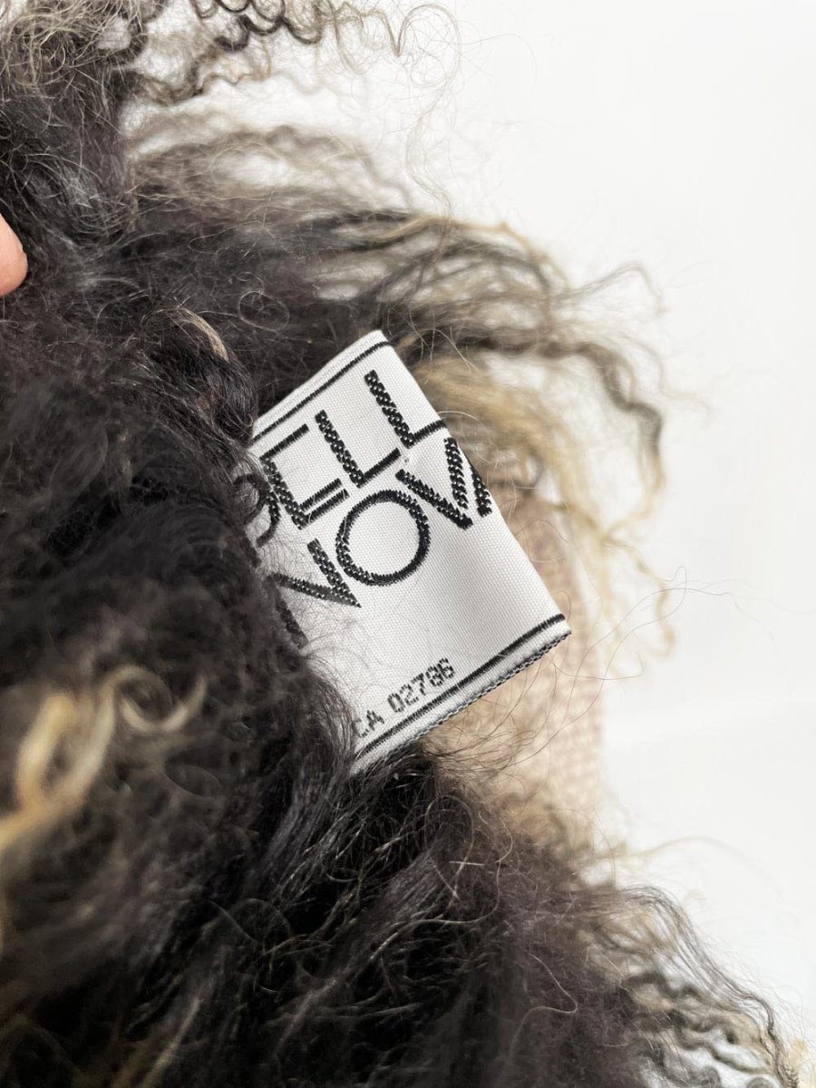 vintage 90s pelle nova mongolian sheepskin scarf - good market thrift store