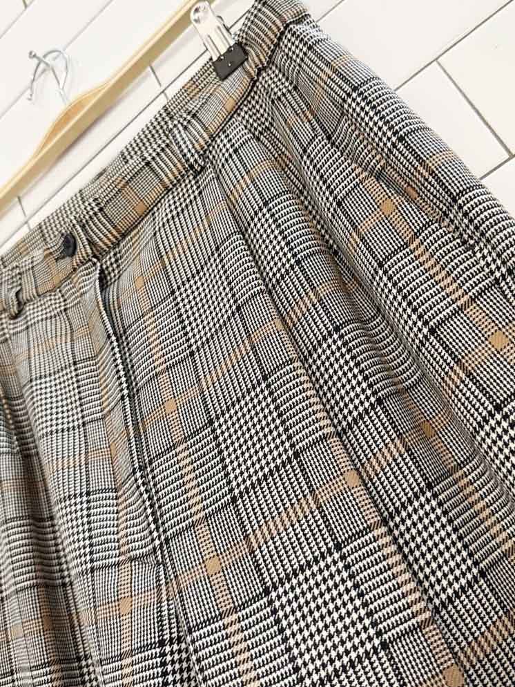 vintage 90s pendleton 100% wool pleated plaid trousers | made in USA | lined - good market thrift store
