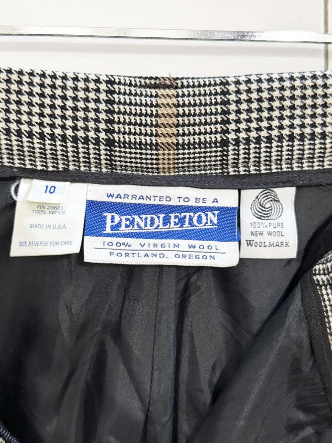 vintage 90s pendleton 100% wool pleated plaid trousers | made in USA | lined - good market thrift store